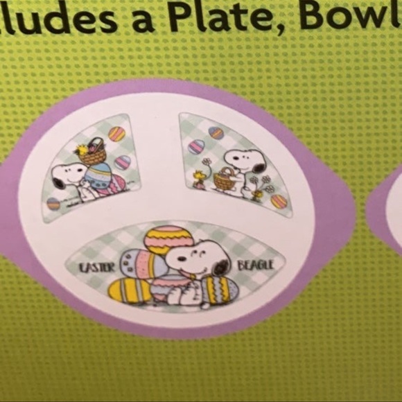 Easter Snoopy Melamine Kids Dinner Set - Picture 7 of 8